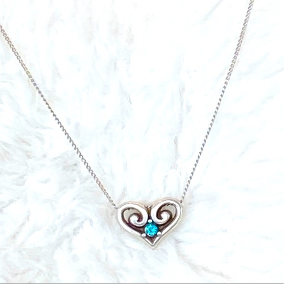 Brighton Jewelry - Brighton”ALCAZAR HEART” AquamarineCrystal Necklace